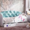 Детская кровать с бортиком Звездочка  Единорожка (серая)