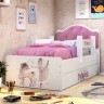 Кровать Каспер 2 с мягкой спинкой и бортиками Принцесса и балерина Е