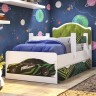 Кровать Каспер 2 с мягкой спинкой и бортиками Авто В