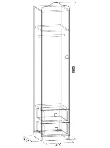 Шкаф Амели с ящиками  (1 дверь)