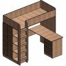 Кровать чердак Теремок 3 (угловой стол)
