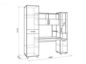 Уголок школьника Миллениум 2 (дуб сонома/белый)