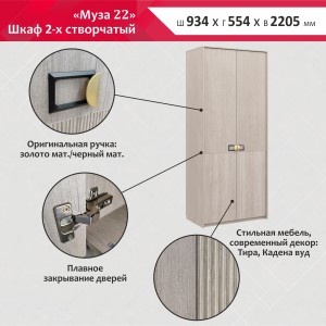 Шкаф 2х створчатый Муза 22
