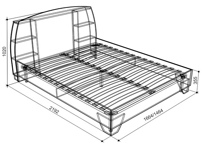 Двуспальная кровать Виктория-2 (венге/мл.дуб)