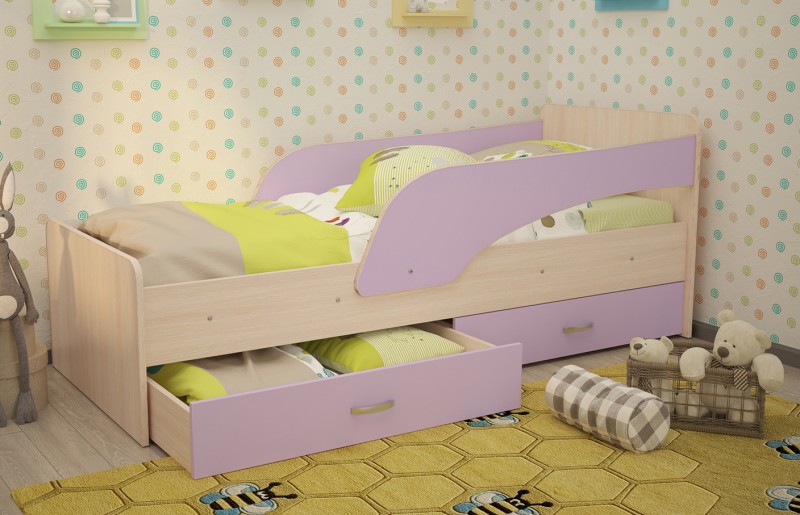Кровать с бортиками и ящиками Антошка