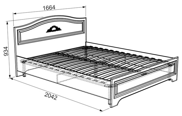 Кровать двуспальная Белла (белый/джелато софт)
