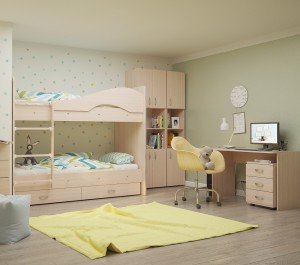 Комната Мая с двухъярусной кроватью