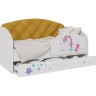 Детская кровать с бортиком Звездочка  Единорожка (горчица)