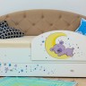 Детская кровать с бортиком Звездочка  Единорожка (мятная)