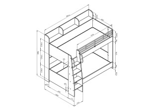 Кровать двухъярусная Соня 5 левая