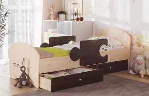 Кровать Мозаика с бортиками и ящиком 1,9