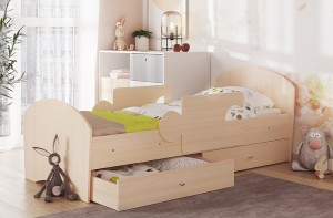 Кровать Мозаика с бортиками и ящиком 1,9