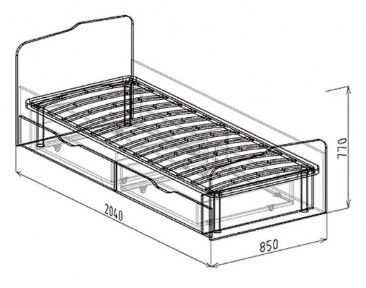 Кровать с ящиками Статус 23