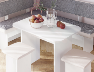 Стол с табуретами (дуб млечный)