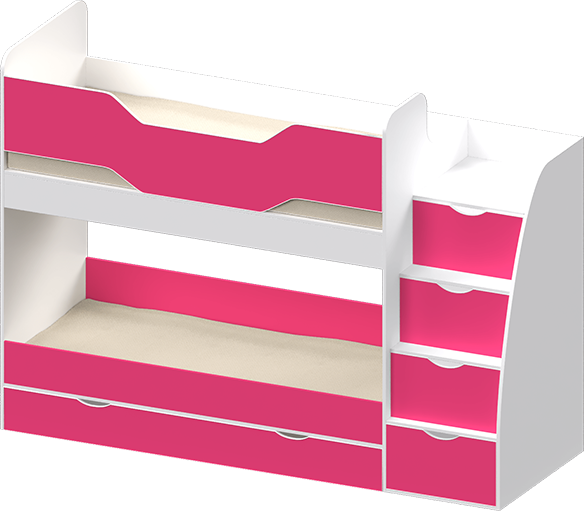 Двухъярусная кровать с лестницей комодом Индиго 9 