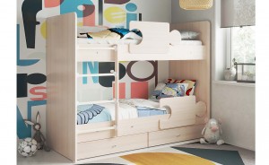Двухъярусная кровать с двумя бортиками Тетрис