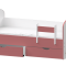 Детская кровать с бортиком Единорожка (2 ящика/цветное ЛДСП)