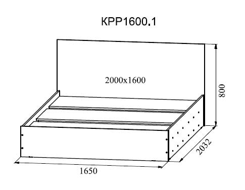 Чертеж кровати 200х200