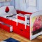Детская кровать с бортиком Алые паруса (2 ящика/цветное ЛДСП)