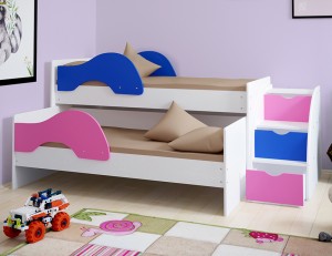 Выкатная кровать Матрешка с лестницей