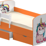 Детская кровать с бортиком и 2 ящика ФОТО (цветное ЛДСП)
