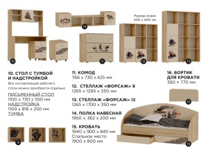 Набор полок Форсаж (3 шт) сонома