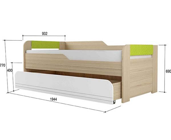 Кровать двухуровневая Стиль 900.1 (лайм)  